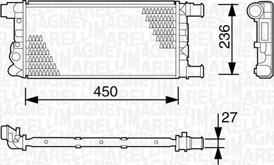 Magneti Marelli 350213103003 - Радиатор, охлаждение двигателя autospares.lv