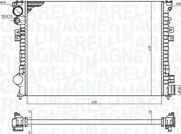 Magneti Marelli 350213102700 - Радиатор, охлаждение двигателя autospares.lv