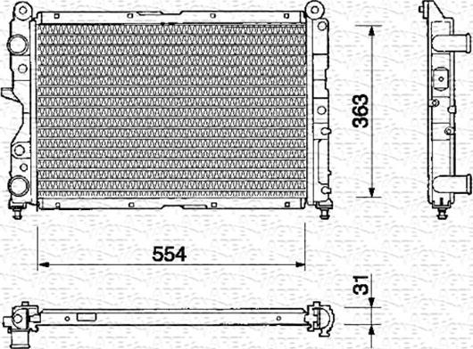 Magneti Marelli 350213107000 - Радиатор, охлаждение двигателя autospares.lv