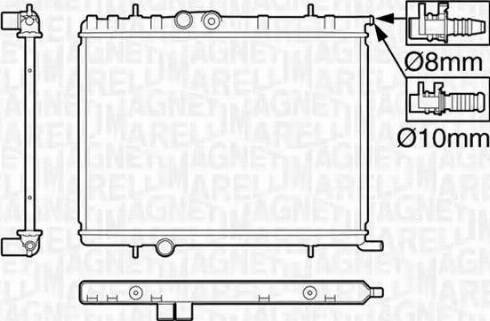 Magneti Marelli 350213119900 - Радиатор, охлаждение двигателя autospares.lv