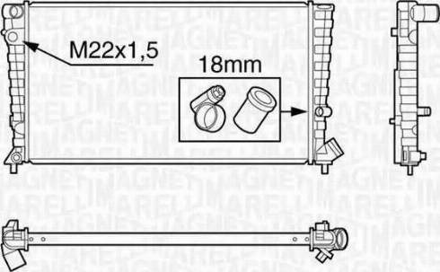 Magneti Marelli 350213119500 - Радиатор, охлаждение двигателя autospares.lv