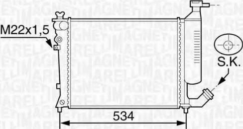 Magneti Marelli 350213119009 - Радиатор, охлаждение двигателя autospares.lv