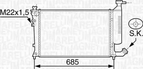 Magneti Marelli 350213119200 - Радиатор, охлаждение двигателя autospares.lv