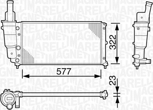 Magneti Marelli 350213114003 - Радиатор, охлаждение двигателя autospares.lv