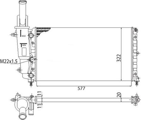 Magneti Marelli 350213114003 - Радиатор, охлаждение двигателя autospares.lv