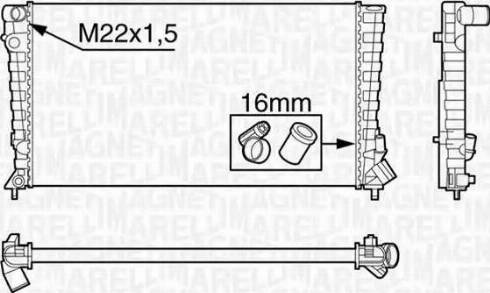 Magneti Marelli 350213118500 - Радиатор, охлаждение двигателя autospares.lv