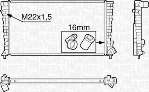 Magneti Marelli 350213118200 - Радиатор, охлаждение двигателя autospares.lv