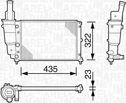 Magneti Marelli 350213113000 - Радиатор, охлаждение двигателя autospares.lv