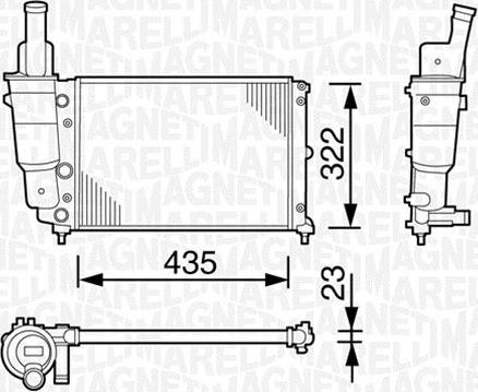 Magneti Marelli 350213113003 - Радиатор, охлаждение двигателя autospares.lv