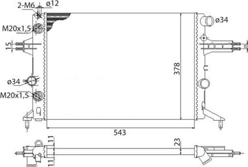 Magneti Marelli 350213112003 - Радиатор, охлаждение двигателя autospares.lv