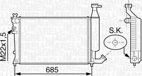 Magneti Marelli 350213117800 - Радиатор, охлаждение двигателя autospares.lv