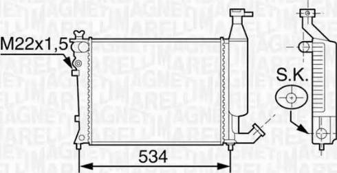 Magneti Marelli 350213117700 - Радиатор, охлаждение двигателя autospares.lv