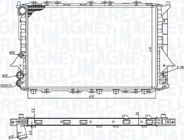 Magneti Marelli 350213189900 - Радиатор, охлаждение двигателя autospares.lv