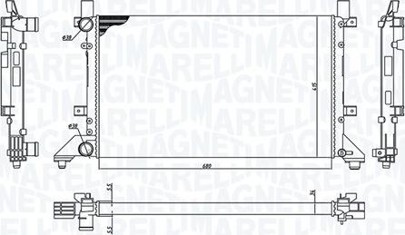 Magneti Marelli 350213189400 - Радиатор, охлаждение двигателя autospares.lv