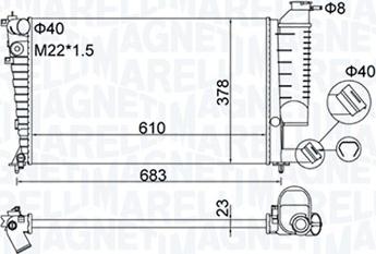 Magneti Marelli 350213189500 - Радиатор, охлаждение двигателя autospares.lv