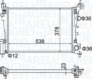 Magneti Marelli 350213186700 - Радиатор, охлаждение двигателя autospares.lv