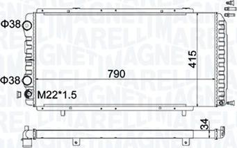 Magneti Marelli 350213180900 - Радиатор, охлаждение двигателя autospares.lv