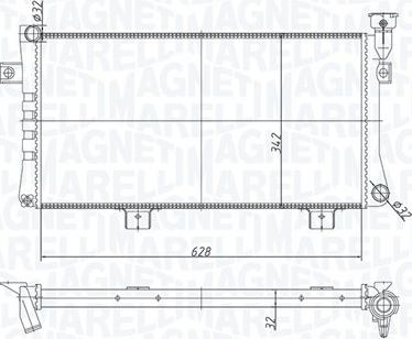 Magneti Marelli 350213180600 - Радиатор, охлаждение двигателя autospares.lv