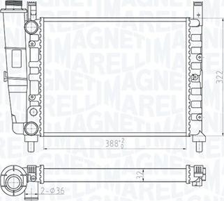 Magneti Marelli 350213180200 - Радиатор, охлаждение двигателя autospares.lv