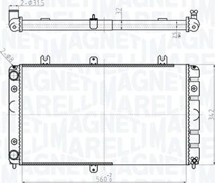 Magneti Marelli 350213181400 - Радиатор, охлаждение двигателя autospares.lv