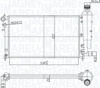 Magneti Marelli 350213181300 - Радиатор, охлаждение двигателя autospares.lv