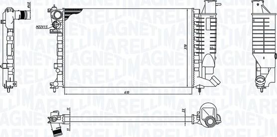 Magneti Marelli 350213188400 - Радиатор, охлаждение двигателя autospares.lv