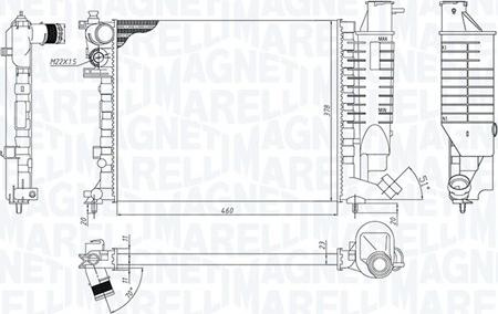 Magneti Marelli 350213188500 - Радиатор, охлаждение двигателя autospares.lv