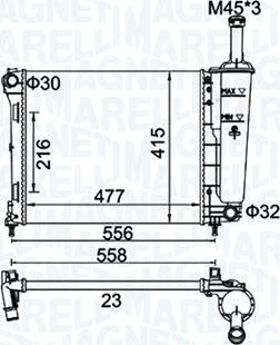 Magneti Marelli 350213183900 - Радиатор, охлаждение двигателя autospares.lv