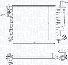 Magneti Marelli 350213183400 - Радиатор, охлаждение двигателя autospares.lv