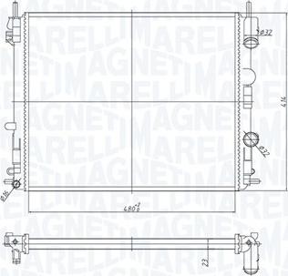 Magneti Marelli 350213182200 - Радиатор, охлаждение двигателя autospares.lv