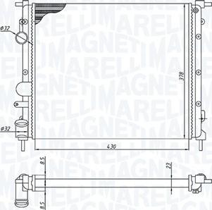 Magneti Marelli 350213187900 - Радиатор, охлаждение двигателя autospares.lv