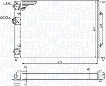 Magneti Marelli 350213187700 - Радиатор, охлаждение двигателя autospares.lv