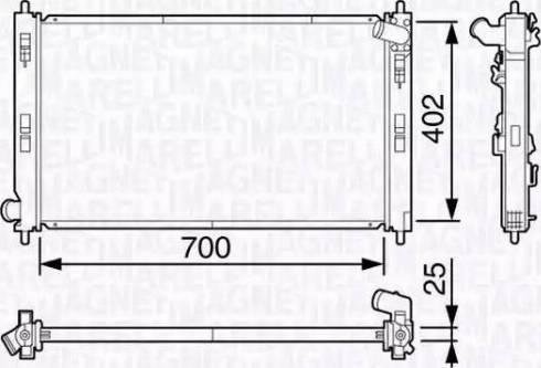 Magneti Marelli 350213135100 - Радиатор, охлаждение двигателя autospares.lv