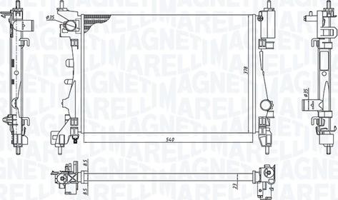 Magneti Marelli 350213130100 - Радиатор, охлаждение двигателя autospares.lv