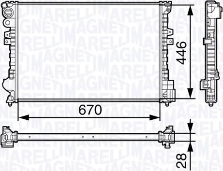 Magneti Marelli 350213131400 - Радиатор, охлаждение двигателя autospares.lv