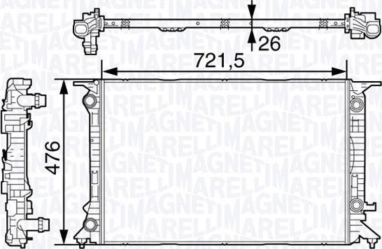 Magneti Marelli 350213138700 - Радиатор, охлаждение двигателя autospares.lv