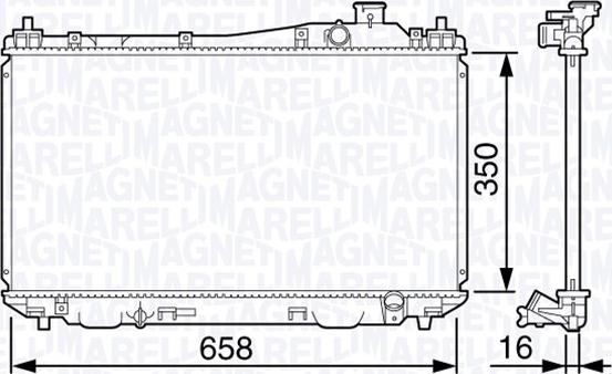 Magneti Marelli 350213133000 - Радиатор, охлаждение двигателя autospares.lv