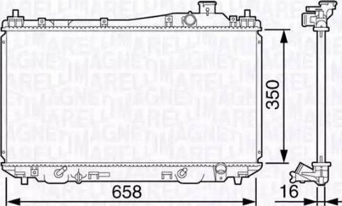 Magneti Marelli 350213132900 - Радиатор, охлаждение двигателя autospares.lv