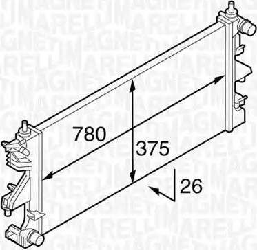 Magneti Marelli 350213129400 - Радиатор, охлаждение двигателя autospares.lv