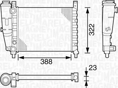 Magneti Marelli 350213129000 - Радиатор, охлаждение двигателя autospares.lv