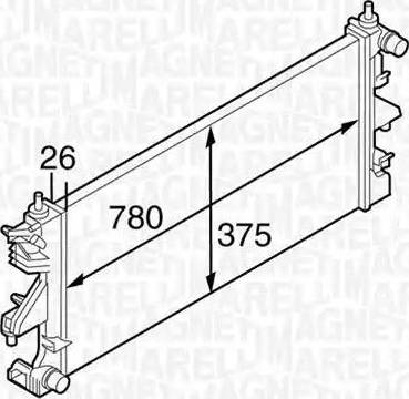 Magneti Marelli 350213126800 - Радиатор, охлаждение двигателя autospares.lv