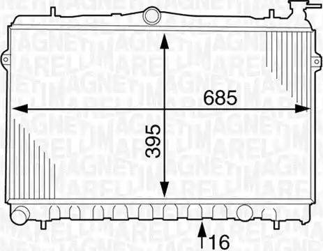 Magneti Marelli 350213123800 - Радиатор, охлаждение двигателя autospares.lv