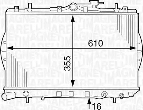 Magneti Marelli 350213123700 - Радиатор, охлаждение двигателя autospares.lv