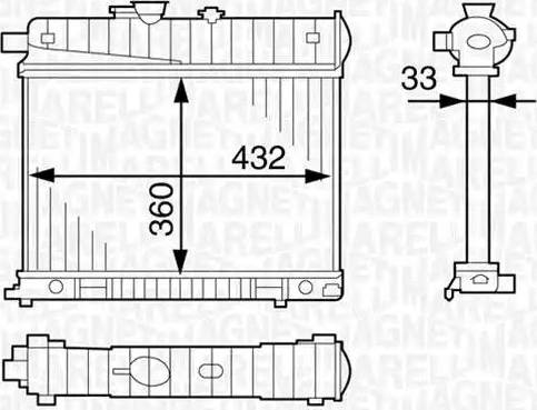 Magneti Marelli 350213122400 - Радиатор, охлаждение двигателя autospares.lv