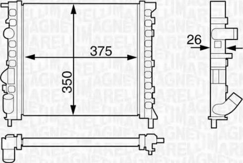 Magneti Marelli 350213122100 - Радиатор, охлаждение двигателя autospares.lv