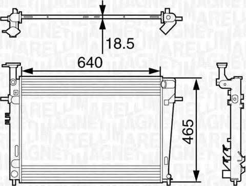 Magneti Marelli 350213127400 - Радиатор, охлаждение двигателя autospares.lv