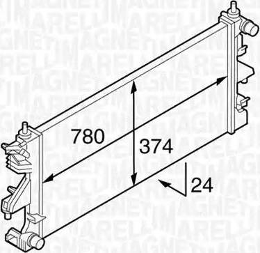 Magneti Marelli 350213127100 - Радиатор, охлаждение двигателя autospares.lv