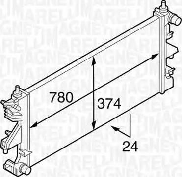 Magneti Marelli 350213127200 - Радиатор, охлаждение двигателя autospares.lv