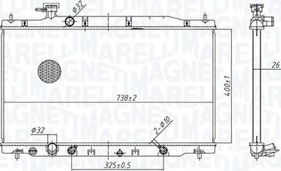 Magneti Marelli 350213179900 - Радиатор, охлаждение двигателя autospares.lv