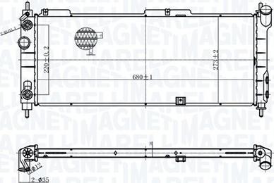 Magneti Marelli 350213174400 - Радиатор, охлаждение двигателя autospares.lv